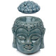 Ceramic Buddha Head Design Crackle Glazed Oil Burner