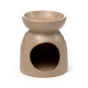 Ceramic Oil &amp; Wax Burner - Eden Stone Effect Embossed Fern