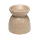 Ceramic Oil &amp; Wax Burner - Eden Stone Effect Embossed Lotus