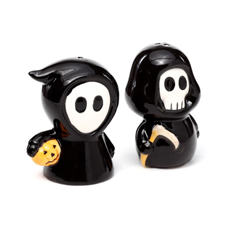 Ceramic Salt & Pepper Set - Skull Boy & Ghost Boy