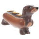 Cute Ceramic Sausage Dog and Mustard Salt and Pepper Set