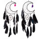 Dreamcatcher with Agate Charm - Black Sickle Crescent Moon