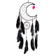 Dreamcatcher with Agate Charm - Black Sickle Crescent Moon