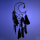 Dreamcatcher with Agate Charm - Black Sickle Crescent Moon