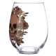 Fun Skulls &amp; Roses Glass Tumbler Set of 2