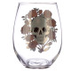 Fun Skulls &amp; Roses Glass Tumbler Set of 2