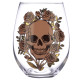 Fun Skulls &amp; Roses Glass Tumbler Set of 2