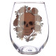 Fun Skulls &amp; Roses Glass Tumbler Set of 2