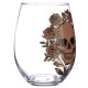 Fun Skulls &amp; Roses Glass Tumbler Set of 2