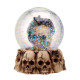 Gothic Skull Snow Globe - Black Cat, Crow and Bat Skull