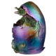 Hatching Egg Metallic Rainbow Dragon Figurine