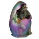 Hatching Egg Metallic Rainbow Dragon Figurine