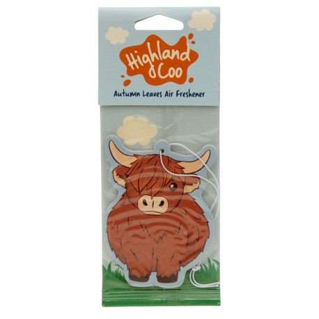 Highland Coo Cow Autumn Leaves Scented Air Freshener