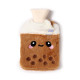 Hot Water Bottle with Plush Cover - Bubble Tea