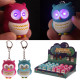 LED Light &amp; Sound Keyring - Pink &amp; Blue Hooting Owl