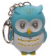 LED Light &amp; Sound Keyring - Pink &amp; Blue Hooting Owl