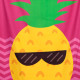 Microfibre Beach Towel - Good Vibes Pineapple