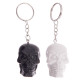 Novelty Keyring - Black and White Skull