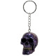 Novelty Keyring - Skulls and Roses Metallic Skull