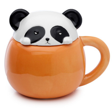 Peeping Lid Ceramic Lidded Animal Mug - Adoramals Panda