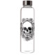 Reusable 500ml Glass Water Bottle with Protective Neoprene Sleeve - Skulls &amp; Roses