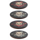 Set of 4 Cork Novelty Coasters - Skulls and Roses