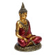 Thai Buddha Figurine - Red and Gold Contemplation