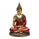 Thai Buddha Figurine - Red and Gold Contemplation