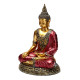 Thai Buddha Figurine - Red and Gold Contemplation