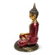 Thai Buddha Figurine - Red and Gold Contemplation