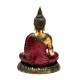 Thai Buddha Figurine - Red and Gold Contemplation