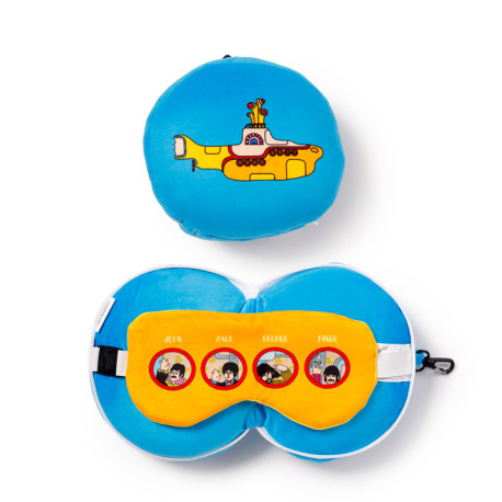 Yellow Submarine Relaxeazzz Plush Round Travel Pillow & Eye Mask Set