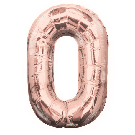 34""  Number Balloon - 0 - Rose Gold