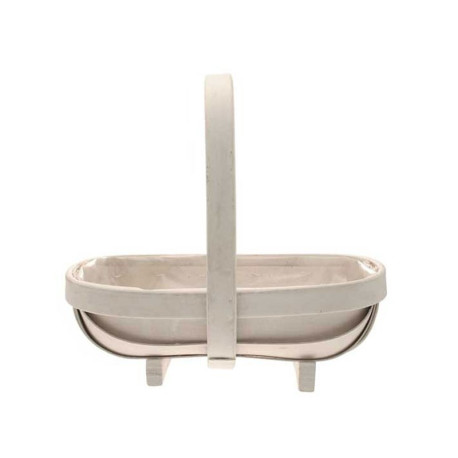 White Softwood Trug Basket 25.5cm