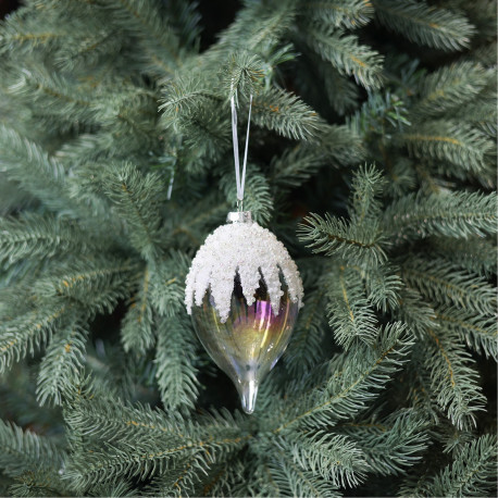 White Glass Snowcap Finial (16cm)