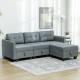 &#039;L&#039; Shape Modular Sofa, with Storage - Dark Grey