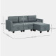 &#039;L&#039; Shape Modular Sofa, with Storage - Dark Grey