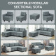 &#039;L&#039; Shape Modular Sofa, with Storage - Dark Grey