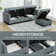 &#039;L&#039; Shape Modular Sofa, with Storage - Dark Grey