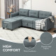 &#039;L&#039; Shape Modular Sofa, with Storage - Dark Grey