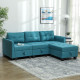 &#039;L&#039; Shape Modular Sofa, with Storage - Light Blue