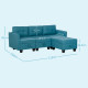 &#039;L&#039; Shape Modular Sofa, with Storage - Light Blue