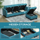 &#039;L&#039; Shape Modular Sofa, with Storage - Light Blue