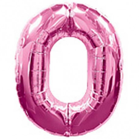 Big Number Balloon - 0 - Pink