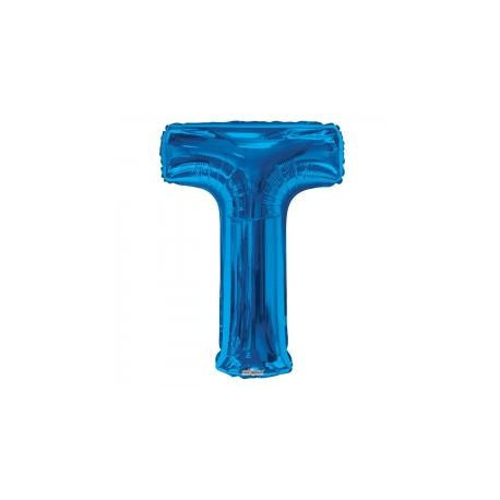 34""  Letter Balloon -  T - Blue