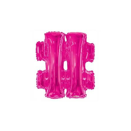 34""  Letter Balloon - Hashtag - Pink