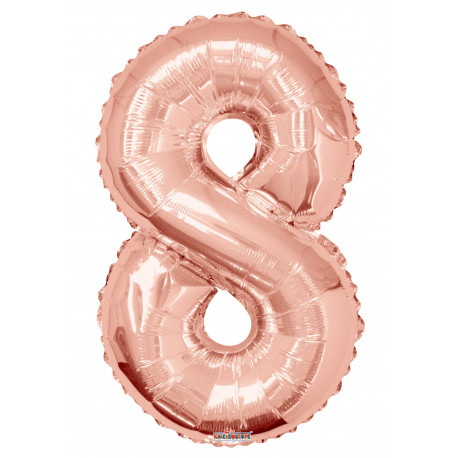 34""  Number Balloon - 8 - Rose Gold