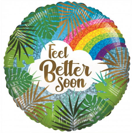 ECO Balloon - Feel Better Soon Leaves & Rainbow (18 Inch)