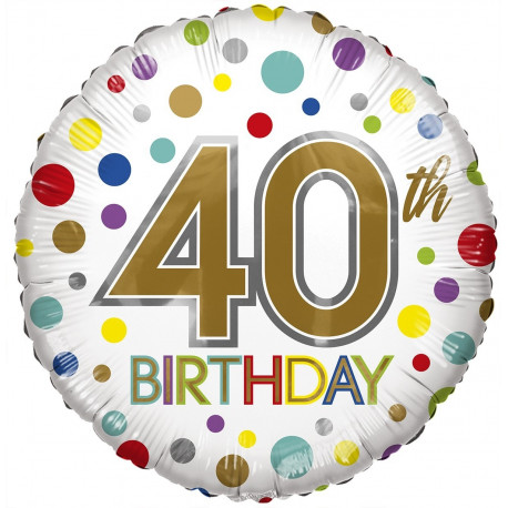 Eco Balloon - Birthday Age 40 (18 Inch)