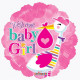 9&quot;&quot; Baby Girl Stork Balloon